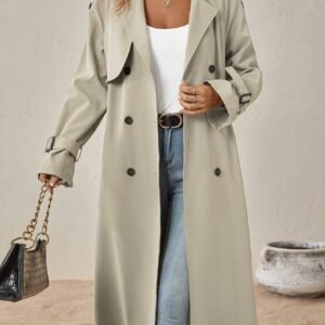 European And American Style Belt Trench Coat Women's High Sense