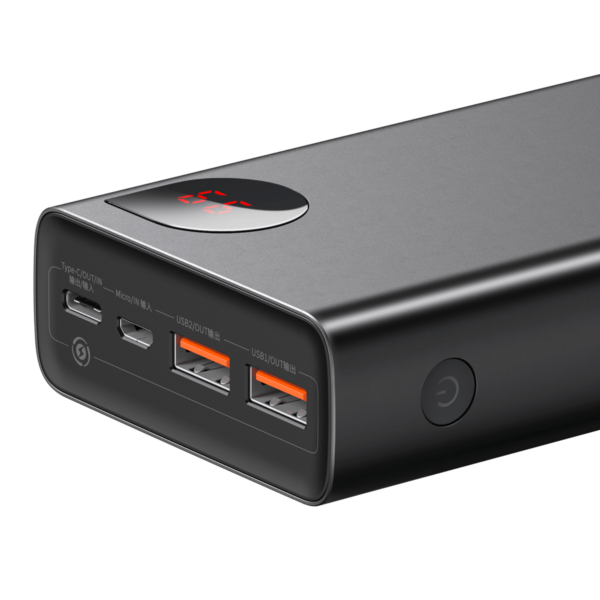 Baseus Adaman 20000mAh 22.5W Metal Power Bank with Digital Display – Black - Image 4