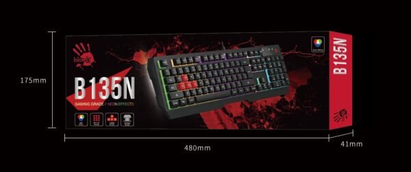 A4Tech Bloody B135N Neon Gaming Keyboard - Image 2
